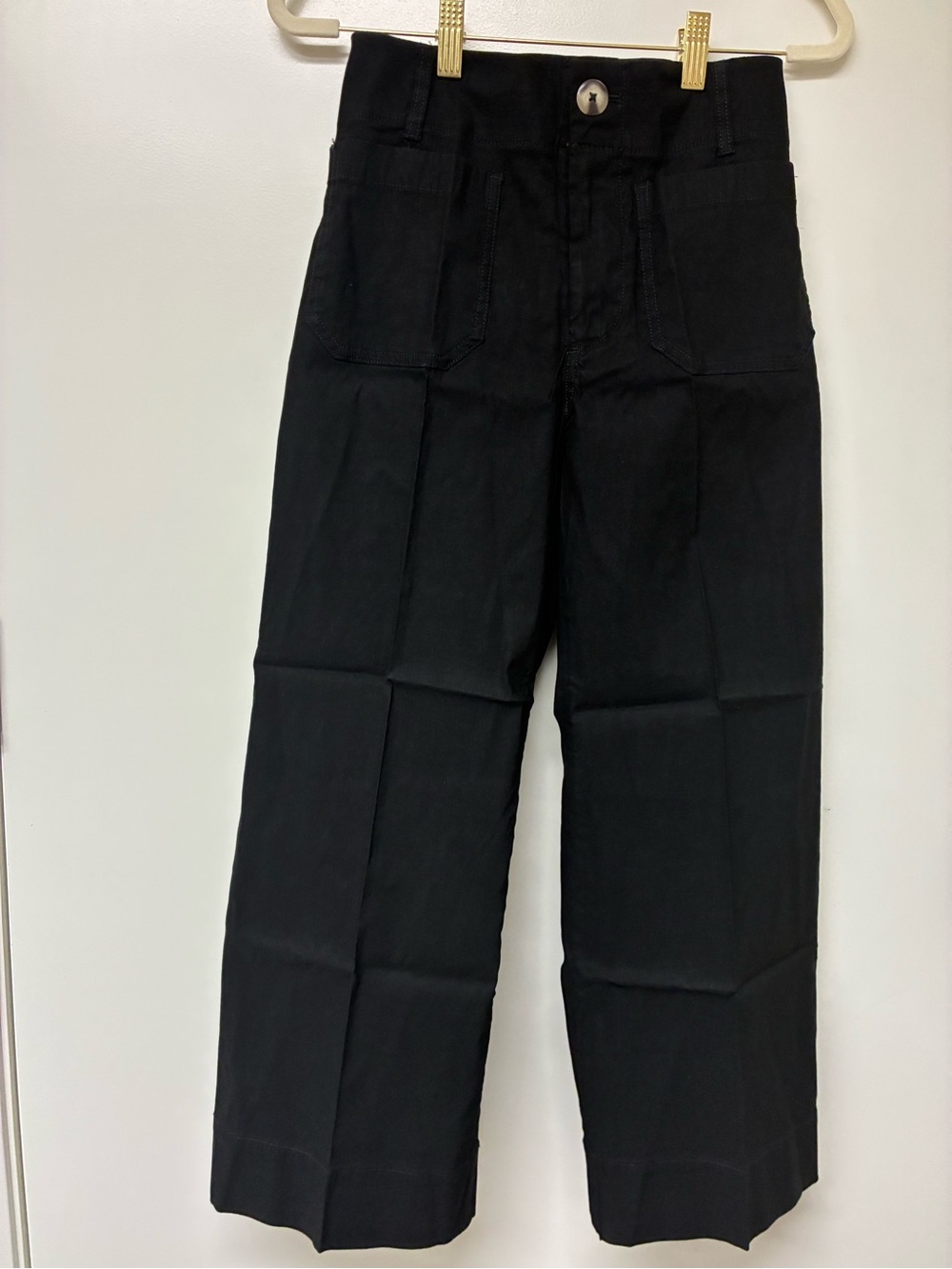 Anthropologie Maeve High-Rise Wide-Leg Pants in Black 25P